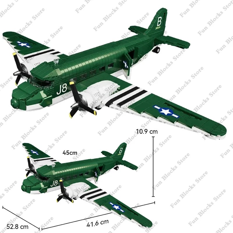 Hand Plane Block - WW2 US Military Transport Aircraft Building
