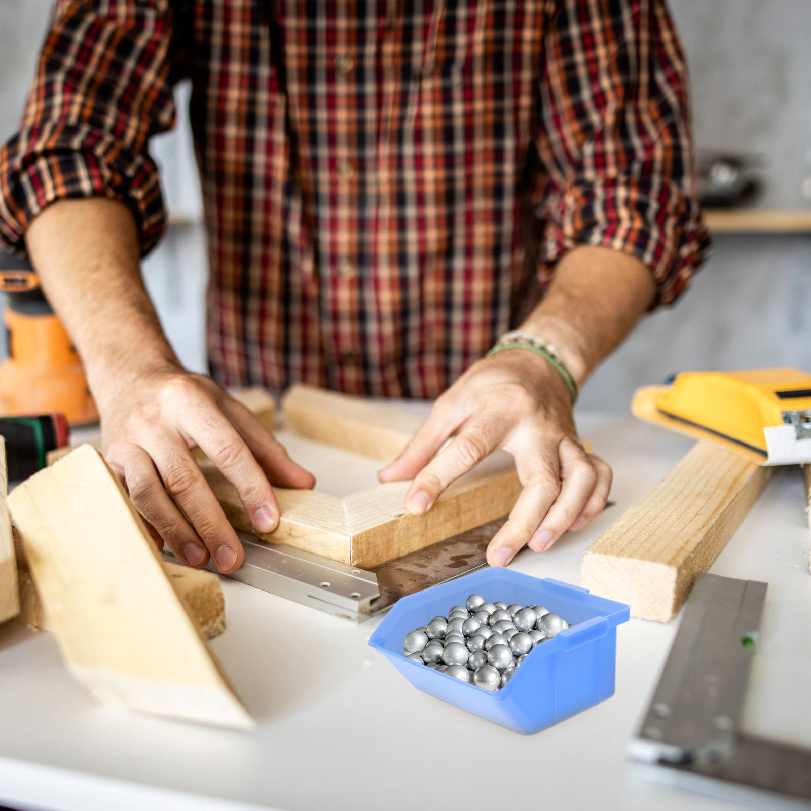 Workshop Tools Classification - 6 sztuk wytrzymałych, zagnieżdżanych plastikowych pojemników