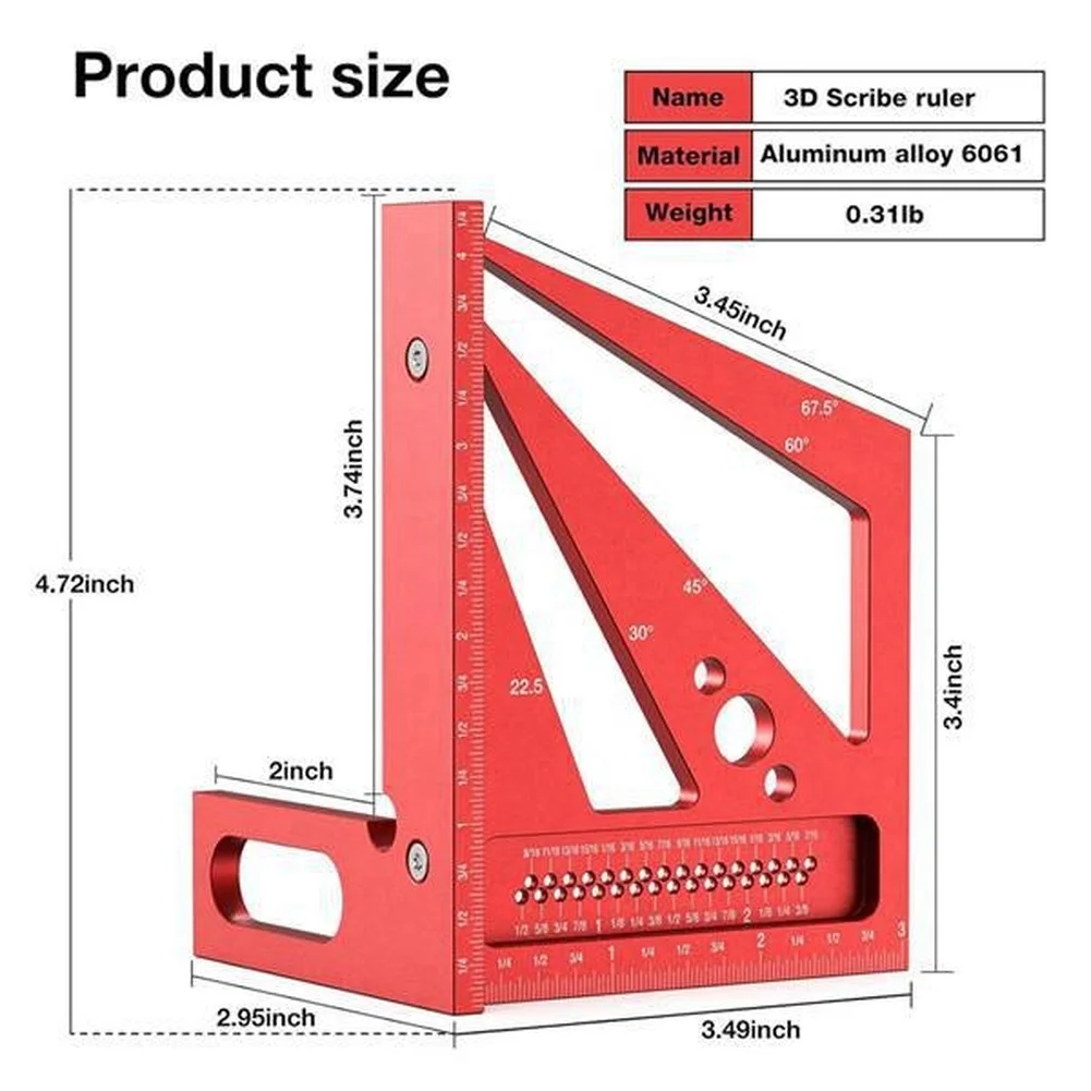 Czerwony kątomierz 3D wielokąt – Marking Tools In Workshop recenzja i cena